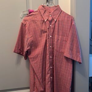 Men’s medium brooks brothers short sleeve button down polo dress shirt casual